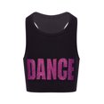 thumbnail image 2 of renvena Little Big Girls Glittery Dance Racerback Crop Top Sports Bras Gymnastics Ballet Athletic Tees Tank, 2 of 7