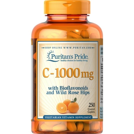 UPC 074312106934 product image for Puritan's Pride Vitamin C-1000 mg with Bioflavonoids & Rose Hips-250 Caplets | upcitemdb.com