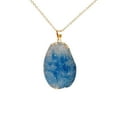 thumbnail image 1 of WREESH Natural Crystal Pendant Necklace Multicolor Crystal Irregular Rough Stone Gold Edge Necklace Sweater Chain Natural Healing Rough Stone Pendant Necklace, 1 of 1