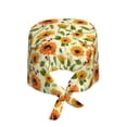 thumbnail image 2 of Kdxio Sunflowers And Butterflies Pattern Turban Hat for Women Men Comfortable Adjustable Cleaning Working Cap with Sweatband, 2 of 8