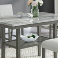 thumbnail image 3 of Dining Tables Selena 60" Rectangular Gray Faux Marble Counter Height Table with Storage Shelf & Gray Wood Legs,Wooden Dining Tables, 3 of 6