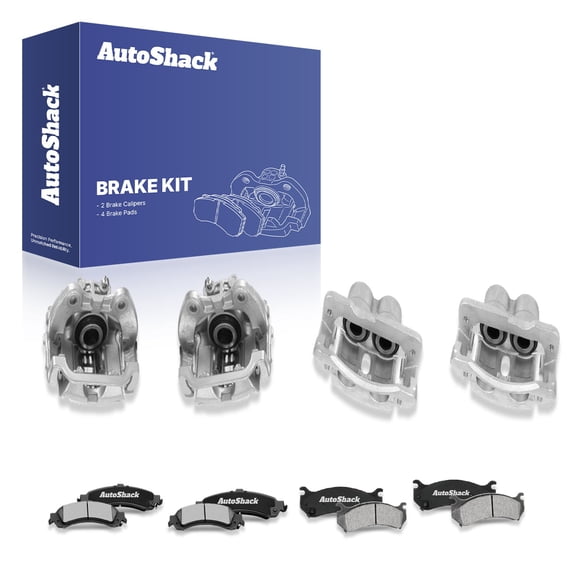 AutoShack Front & Rear Brake Calipers   Ceramic Brake Pads Replacement for 2000-2001 GMC Yukon XL 1500 2000-2001 Chevrolet Suburban 1500 2002 GMC Sierra 1500 12-PC Kit