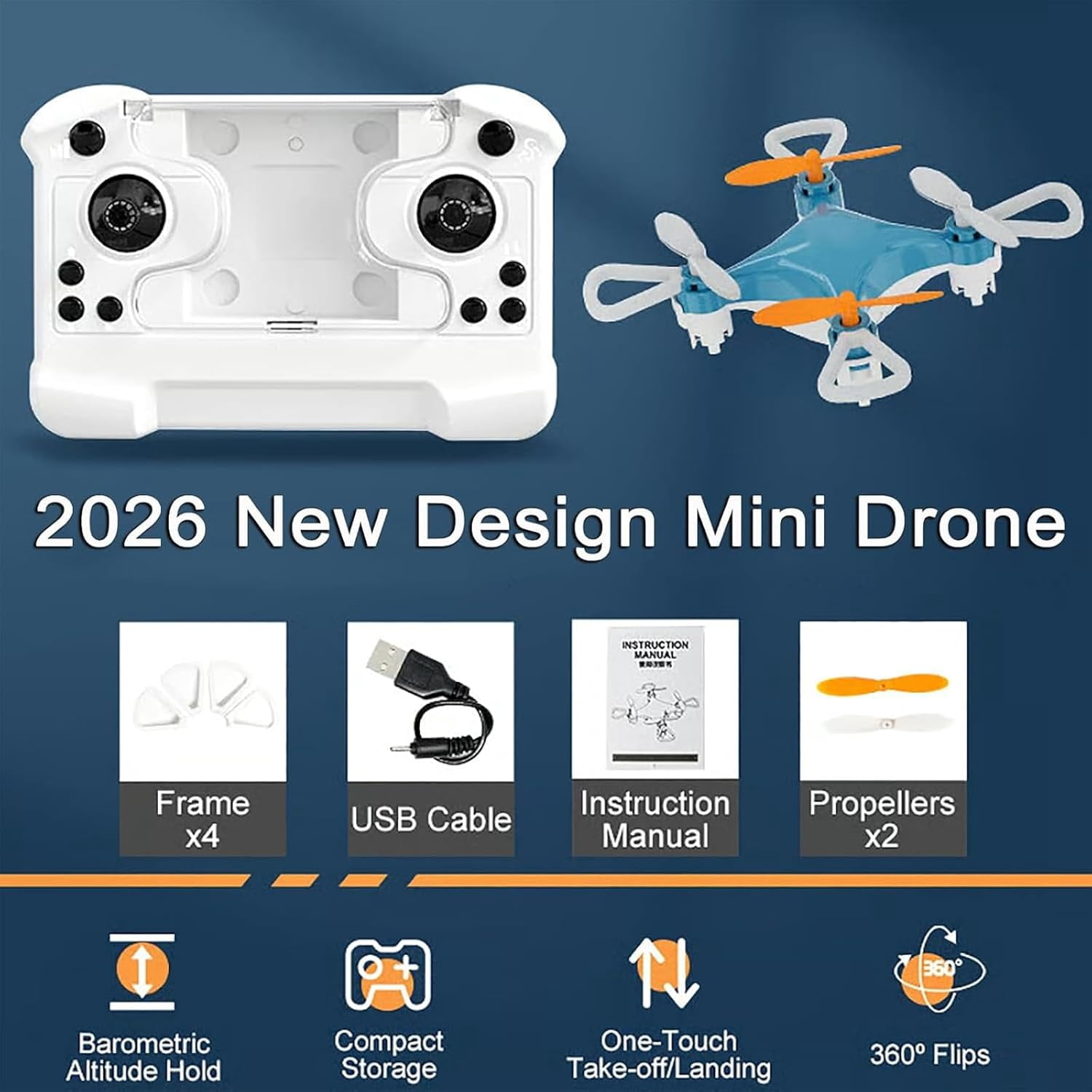 Mini Drone with Easy Stunt Flights & 360° Tricks – Beginner-Friendly Quadcopter with LED Altitude Hold Propeller Protection for Kids Indoor Outdoor