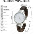 thumbnail image 2 of Blekon Collections Analog Quartz Women's 30mm Case Leather Pattern Cuff Bangle Watch, 2 of 5