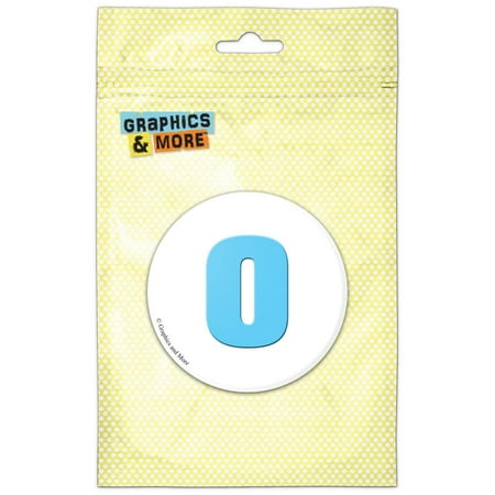 

Letter O Initial Baby Boy Block Font Blue Shower Refrigerator Button Magnet
