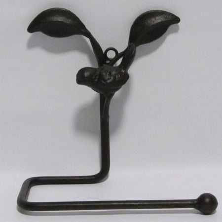- Iron Bird Toilet Paper Holder Towel Rack Black Metal