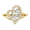 thumbnail image 5 of Primal Gold 10 Karat Yellow Gold with White Rhodium-plated I LOVE YOU Cubic Zirconia Heart Ring, 5 of 5