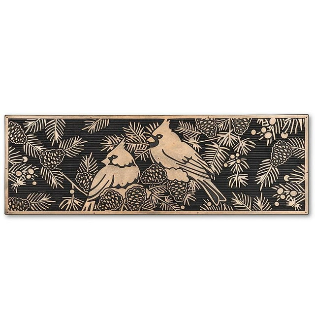 Abbott Cardinal Balcony Doormat – Durable Rubber Build, Vibrant Cardinal Design, 9.5x30" – Outdoor Welcome Mat, Festive Door Decor