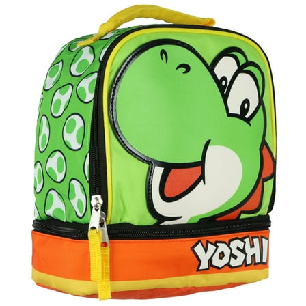 Super Mario Yoshi Lunch Box Dual Compartment Insulated Lunch Tote