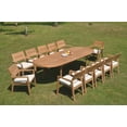thumbnail image 4 of Grade-A Teak Dining Set: 12 Seater 13 Pc: 118" Double Extension Oval Table And 12 Vellore Stacking Arm Chairs Outdoor Patio WholesaleTeak #WMDSWVm, 4 of 4