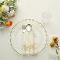 thumbnail image 3 of 8/16pcs Clear Plastic Charger Plates with Gold Beads Rim Acrylic Decorative Service Plate withGold Beads Rim Decorative Service gold8PCS, 3 of 6