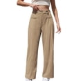 thumbnail image 3 of TaTaai Women's Solid Color Corduroy Sweatpants Elastic Waist Long Trousers with Pockets Casual Loose Sport Pants for Daily Outdoor Wear Gift, 3 of 5