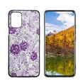 thumbnail image 1 of Compatible with LG Q52 Phone Case, Purple-Floral-2 Case Men Women, Flexible Silicone Shockproof Case for LG Q52, 1 of 1