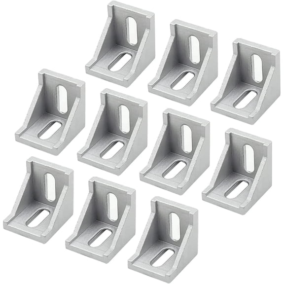 10-Pack 4040 Inside Corner Bracket Gussets - Aluminum L-Joint Connector for 4040 Series Extrusion with 8mm Slot - Heavy-Duty Corner Brackets for CNC, 3D Printers & Sim Rigs
