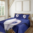 thumbnail image 3 of Ambesonne Exotic Fitted & Top Sheet Set with Shams, Shell with Pearl Ocean, Blue White, 3 of 8