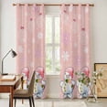 thumbnail image 3 of Pink Christmas Snowman Kitchen Curtains Window Panels, Winter Snowflakes Xmas Balls Insulated Window Treatment Curtain, Grommet Curtains for Bedroom/Living Room/Bathroom, 2 Piece 42"Wx84"L, 3 of 8