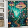 thumbnail image 6 of Orinice Mushrooms Path Fantasy Art Bathroom Decor Set Colorful Luxurious Polyester Fabric Shower Curtain with Hooks 69x72, 6 of 7
