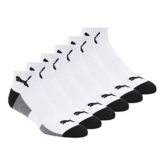 PUMA Men's 6 Pack Quarter Crew Socks