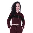 thumbnail image 1 of Moomaya Color Block Crop Hoodie Drawstring Pullover Casual Sports Jacket For Women-22, 1 of 7