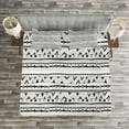 thumbnail image 4 of Ambesonne Tribal Quilted Bedspread Set 3 Pcs, Prehistoric Aztec, King Size, Charcoal Grey White, 4 of 4