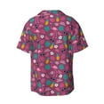 thumbnail image 2 of Easygdp Summer Flamingo Men's Casual Short-sleeved Shirt with Pocket and Button Suitable for Beach Vacation Leisure - 3X-Large, 2 of 7