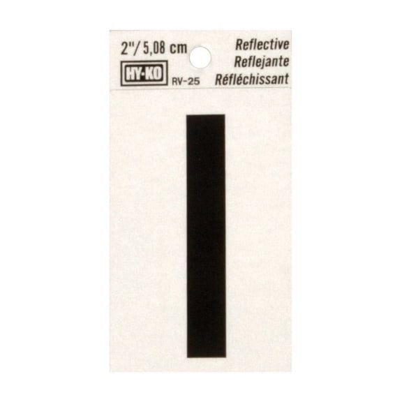 Hy-Ko Vinyl Letter Reflective I Black White Self-Adhesive 2" Pack of 10