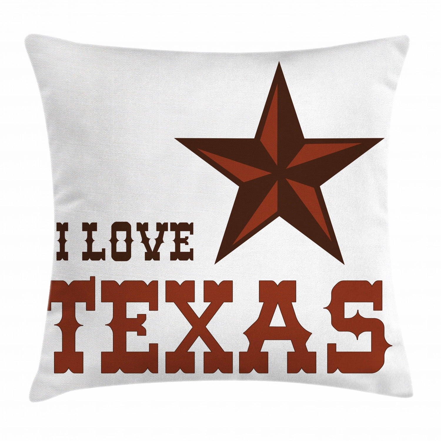 Texas Star Throw Pillow Cushion Cover, Western Culture Motifs with a