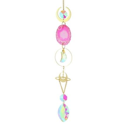 

VEAREAR Faux Crystal Pendant Shiny Romantic Glitter Glaring Decorative Faux Agate Light Catcher Rainbow Making Prism Pendant Home Decor
