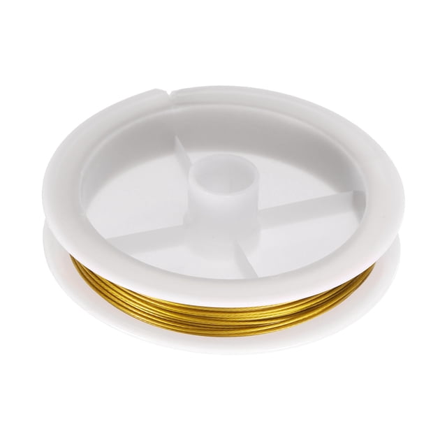 Alambre Artístico Uxcell de 26 pies, 20 Calibre, Alambre de Acero Inoxidable para Manualidades y Joyería, Dorado