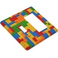 thumbnail image 3 of Nadoabtm Outlet Covers Funny Colored Building Blocks 1 Toggle 1 Rocker Combination Decorative Wall Plate Light Switch Cover Plate Electrical Switch Plates for Kids room Nursery Decor, 3 of 8