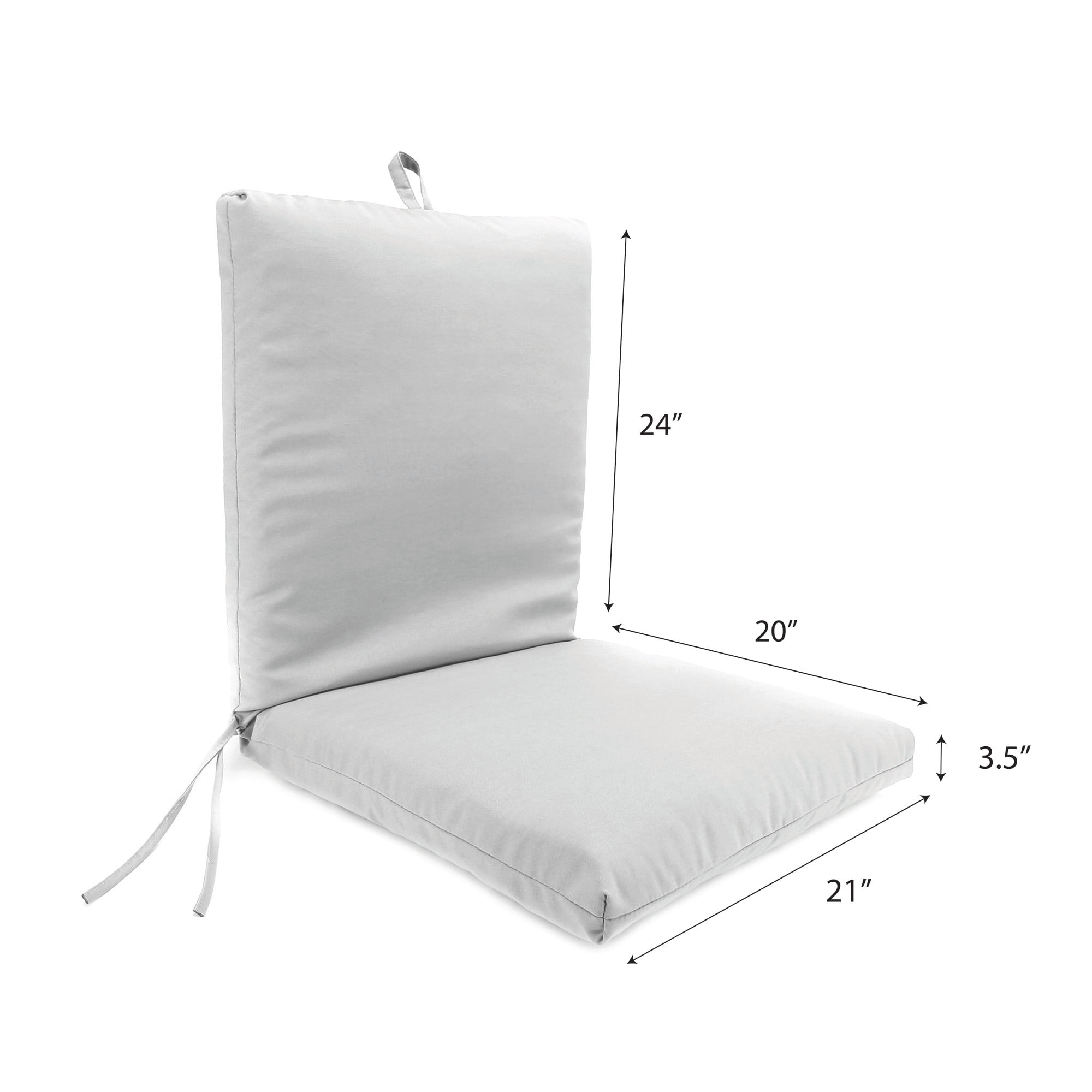 Jordan Manufacturing 44" x 21" Rave Birch Tan Solid Rectangular Outdoor Chair Cushion with Ties and Hanger Loop (2 Pack)