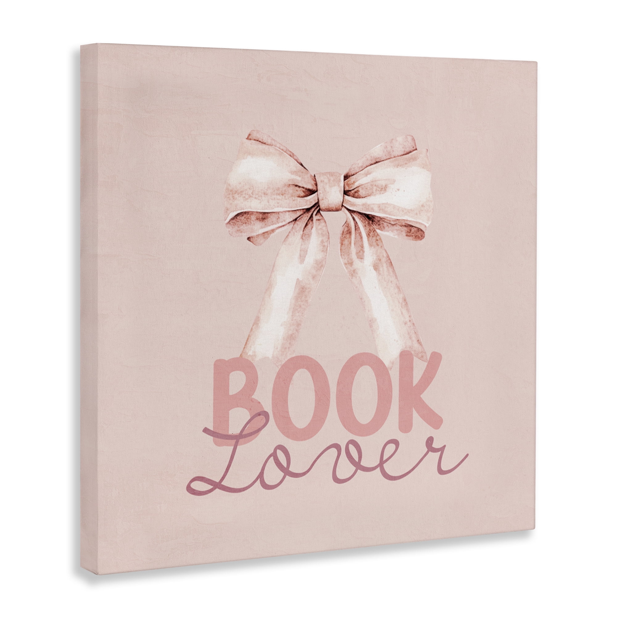Blush Pink Book Lover Canvas Wall Art, design by Kim Allen