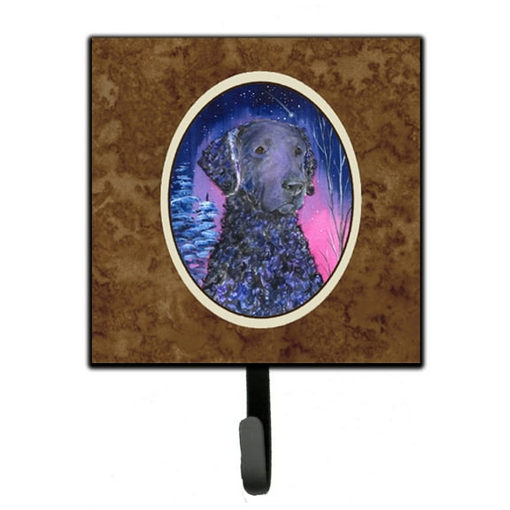 Carolines Treasures SS8354SH4 Starry Night Curly Coated Retriever Leash or Key Holder 7Hx4.25W multicolor