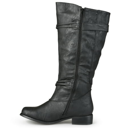 Brinley Co. - Brinley Co. Women's Extra Wide Calf Knee High Faux Leather Riding Boots - Walmart