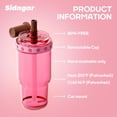 thumbnail image 4 of Sidagar 22oz Tritan Sports Water Bottle with Straw & Strap, Leak-Resistant Travel Cup, Soft Petal Pink, 4 of 10