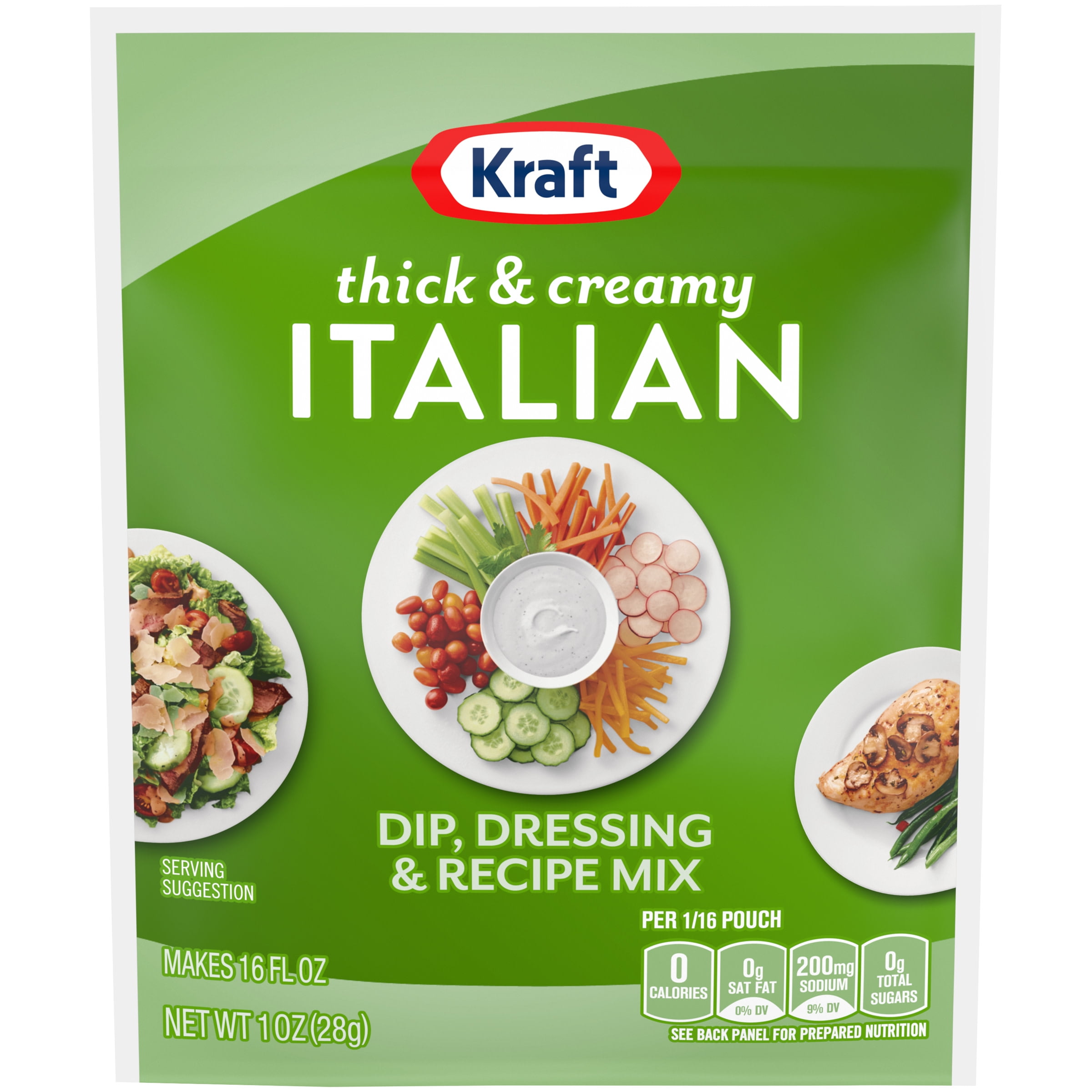 Kraft Thick & Creamy Italian Dip, Dressing & Recipe Mix, 1 oz Packet