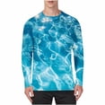 thumbnail image 2 of Maqroz Sun Protection Shirts for Men Plus Size Ice Silk Breathable Shirt Long Sleeve Crew Neck Top Summer Athletic Casual Sport Tops Fashion Lightweight Water Wave Texture Outfits, 2 of 5