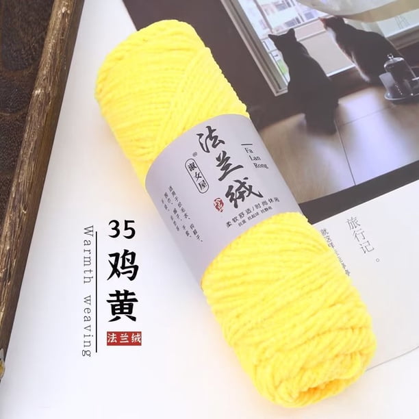 Namzi Hilo de terciopelo de 150 g para ganchillo, hilo esponjoso, hilo de chenilla esponjosa de terciopelo para manta, hilo de ganchillo suave, grueso y brillante, amarillo.