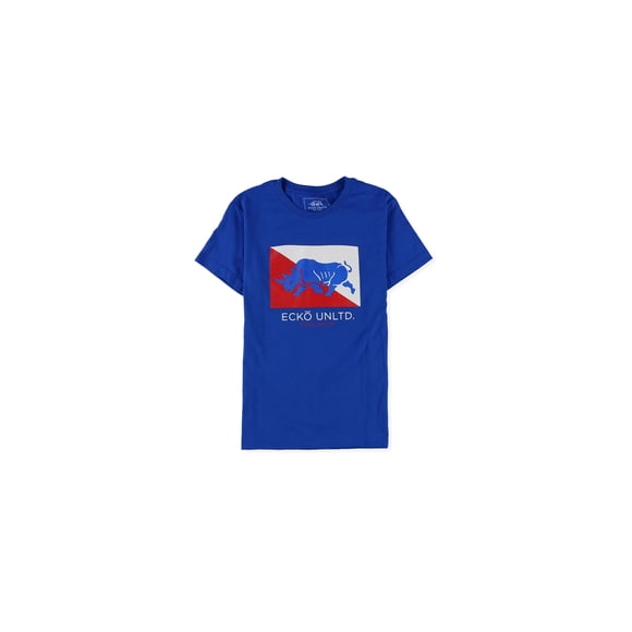 Ecko Unltd. Playera gráfica Core Flag Rhino para hombre, azul, pequeña