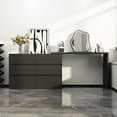 thumbnail image 5 of FUFU&GAGA 32.7"H Rotating Dresser and Desk 6 Drawer Dresser Makeup Vanity White/Black Black, 5 of 5