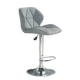 thumbnail image 2 of Karo Tufted Modern Stool in Grey with Shiny Metal Base and footrest for Kitchen, Island Stool, Adjustable Height Set 2, 2 of 4