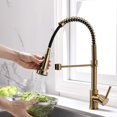 thumbnail image 2 of Brushed Gold Finish Kitchen Faucet, Workbench Thickness Requirement & Easy Installation for a Seamless Upgrade to Your Cooking Space, 2 of 8