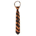 thumbnail image 3 of Jacob Alexander Boys' 14 inch College Stripe Woven Pre-Tied Zipper Neck Tie - Orange Black, 3 of 5