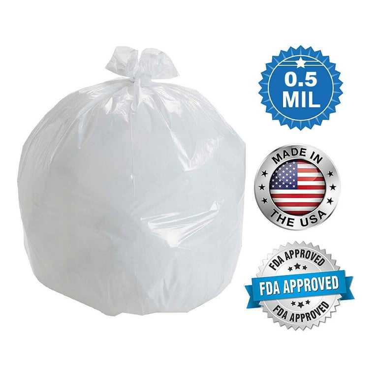 4 Gal. White Low-Density Trash Bags (Case of 250)