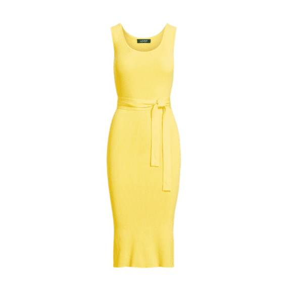 Cotton-blend Sleeveless Dress In Hampton Yellow