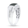 thumbnail image 2 of Sterling Silver Mens Round Blue Color Enhanced Diamond Cluster Ring 1/4 Cttw, 2 of 4