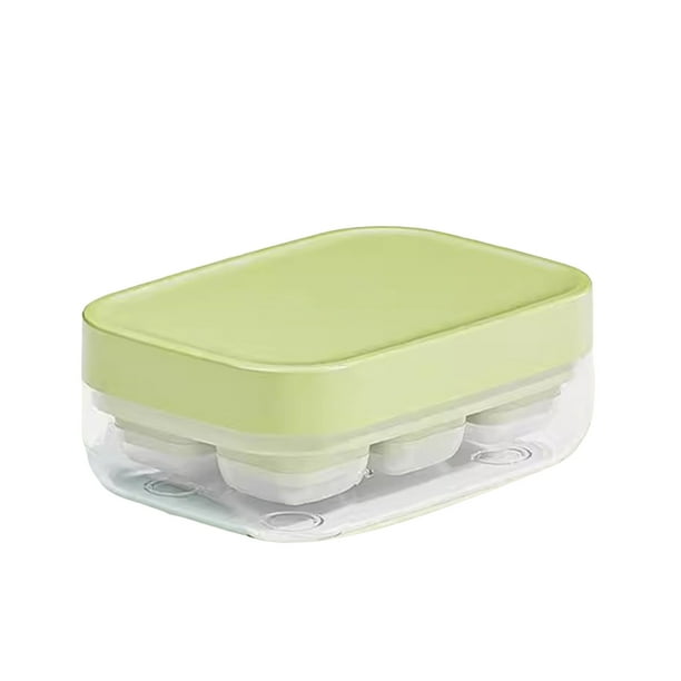 Mini cubitera de silicona para uso doméstico y en restaurantes, con 6 compartimentos y tapa, herramienta para descongelar rápidamente el hielo.