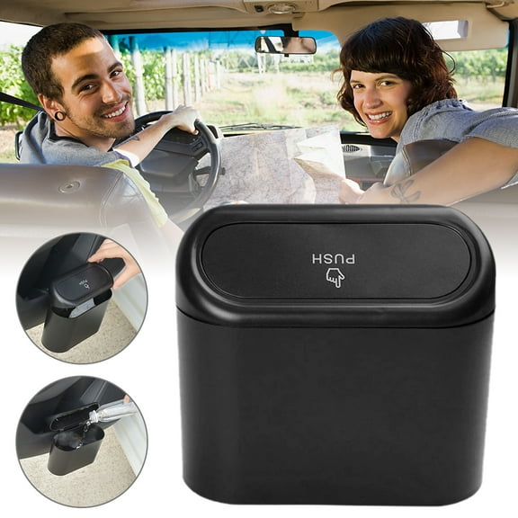 Nyidpsz Car Trash Bin, Portable Mini Car Trash Can with Lid, ABS Waterproof Car Trash Bin for Auto Cars