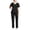 Black, variant on Ynynloco Scrubs Set for Women Medical Uniform–Stretch Loose V-Neck Top & Straight Leg Pants with Multiple Pockets for Nurse Workwear