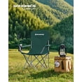 thumbnail image 2 of SONGMICS Silla de Camping, Juego de 2 Sillas de Exterior, Respaldo Alto, Apoyabrazos, Bolsillo para Tazas, Portátil, Plegable, Carga de 330 lbs, Acampada, Jardín, Pesca, Terraza, Verde Oscuro, 2 of 5